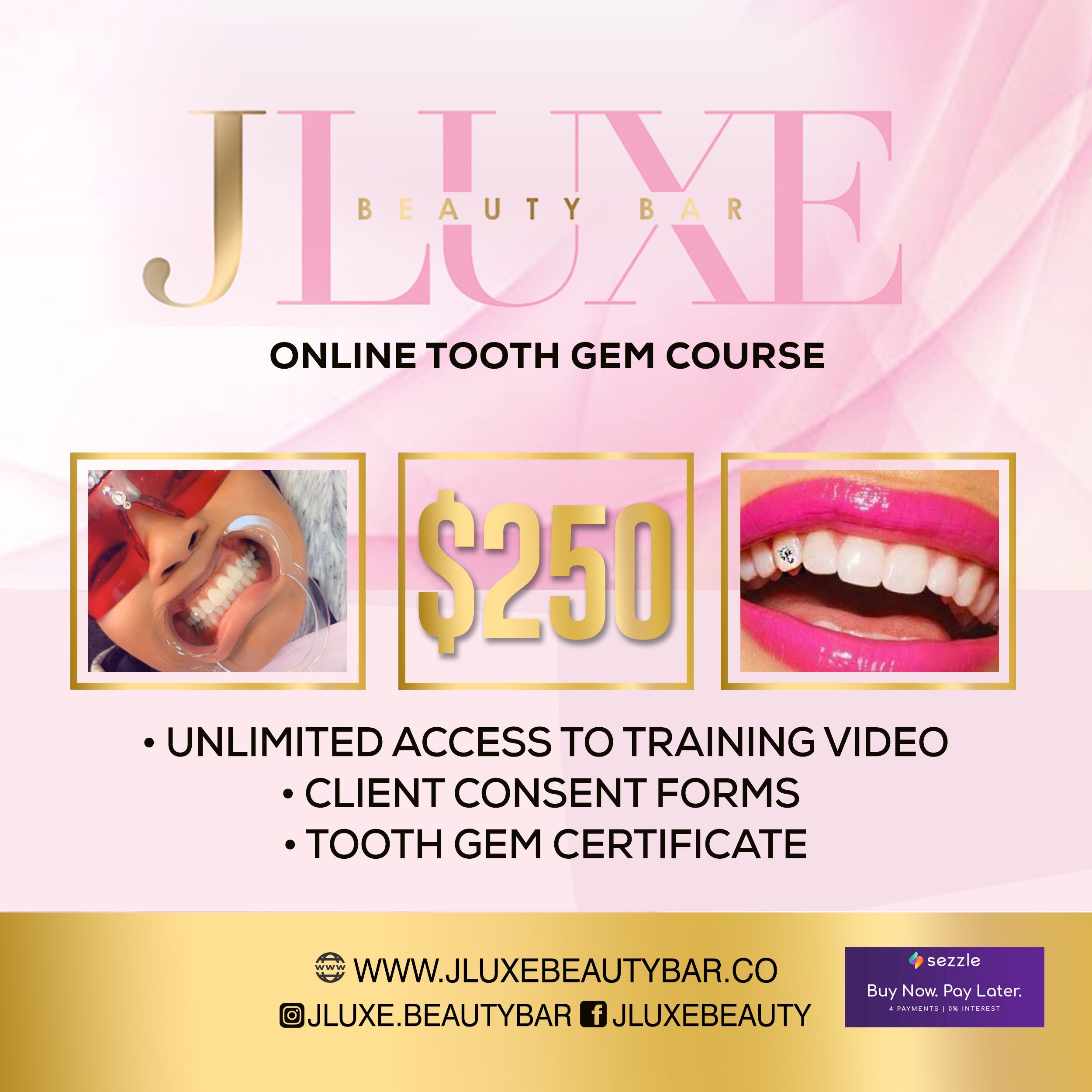 Tooth Gem Training (No Kit) – J Luxe Beauty Bar